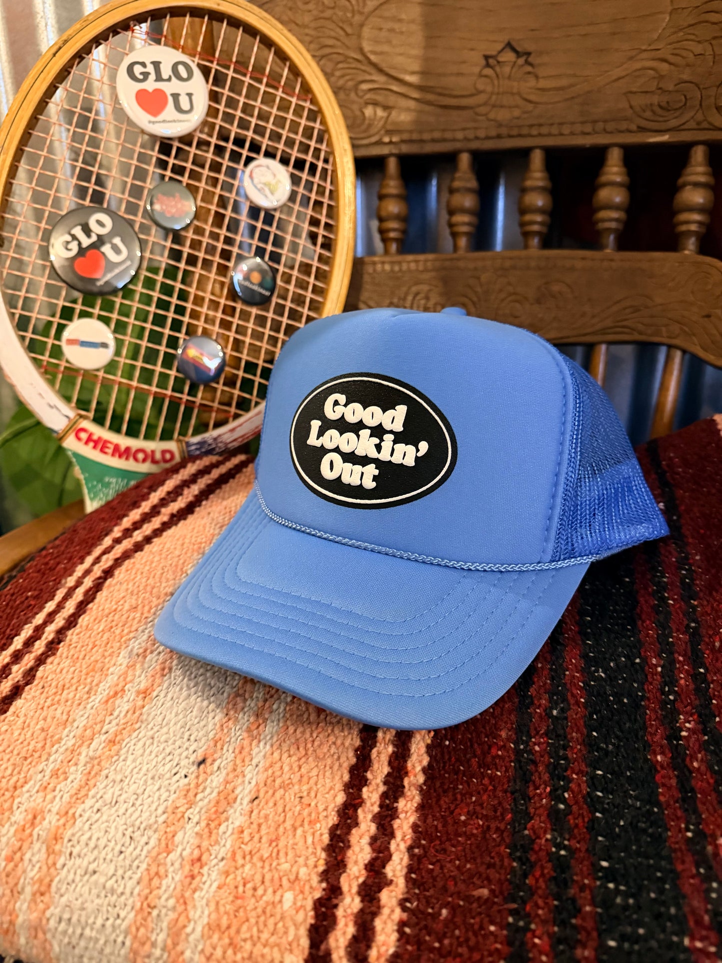 GLO Logo Trucker Hat (Light Blue)