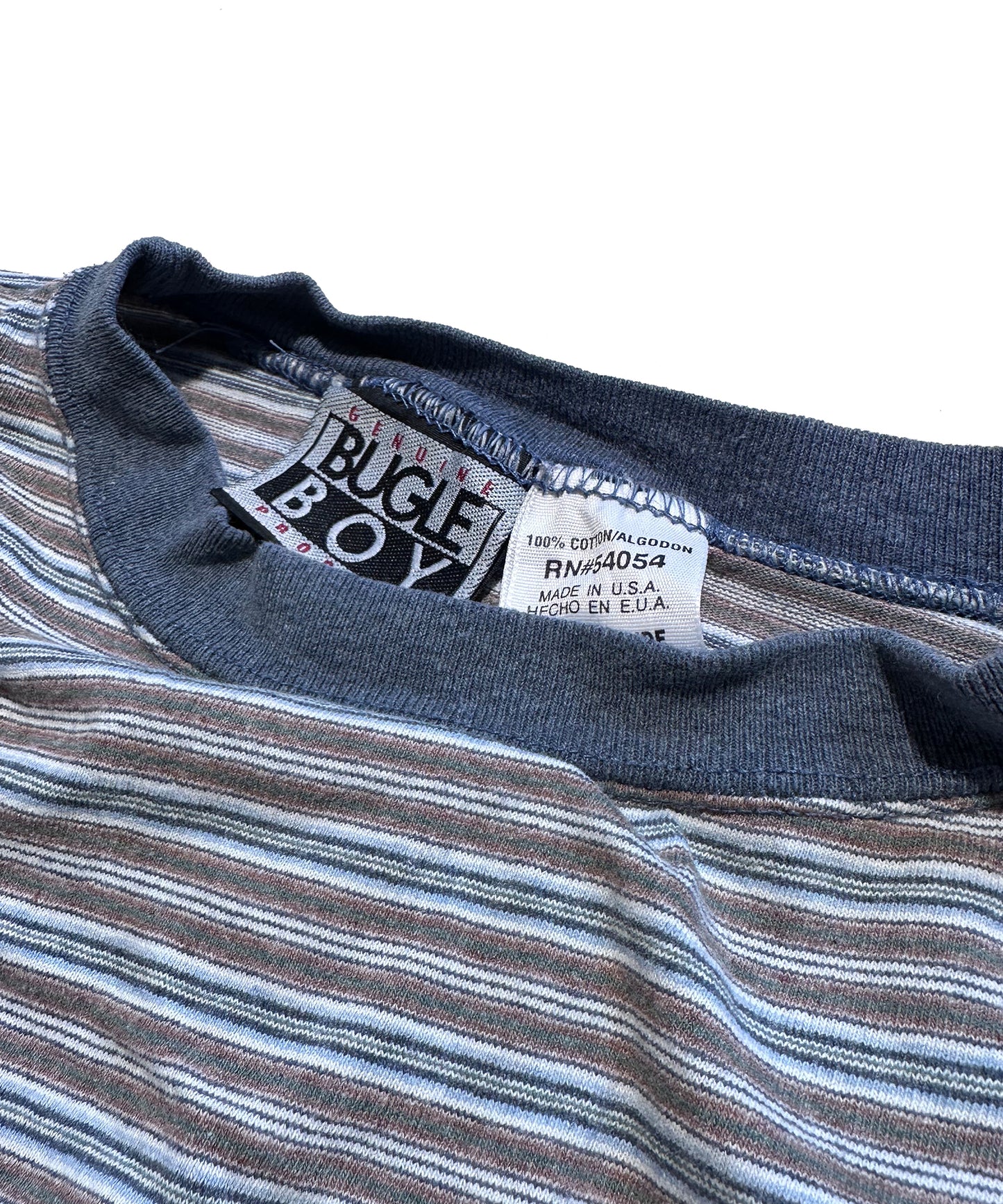 Vintage Striped Bugle Boy Tee (Large)