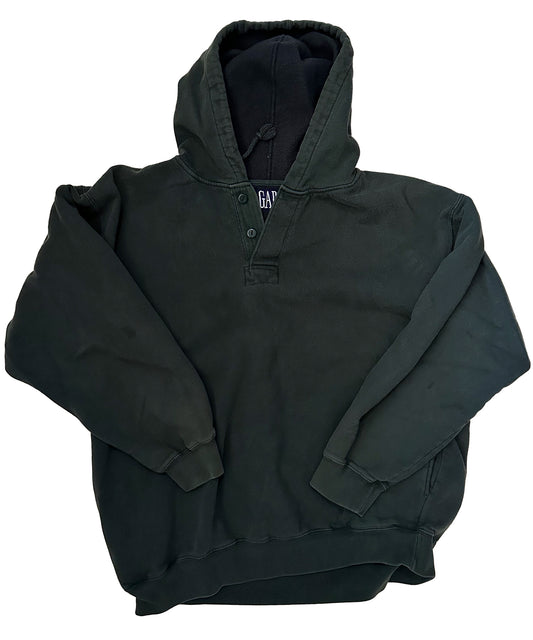 Vintage GAP Henley Hooded Sweater (Large)