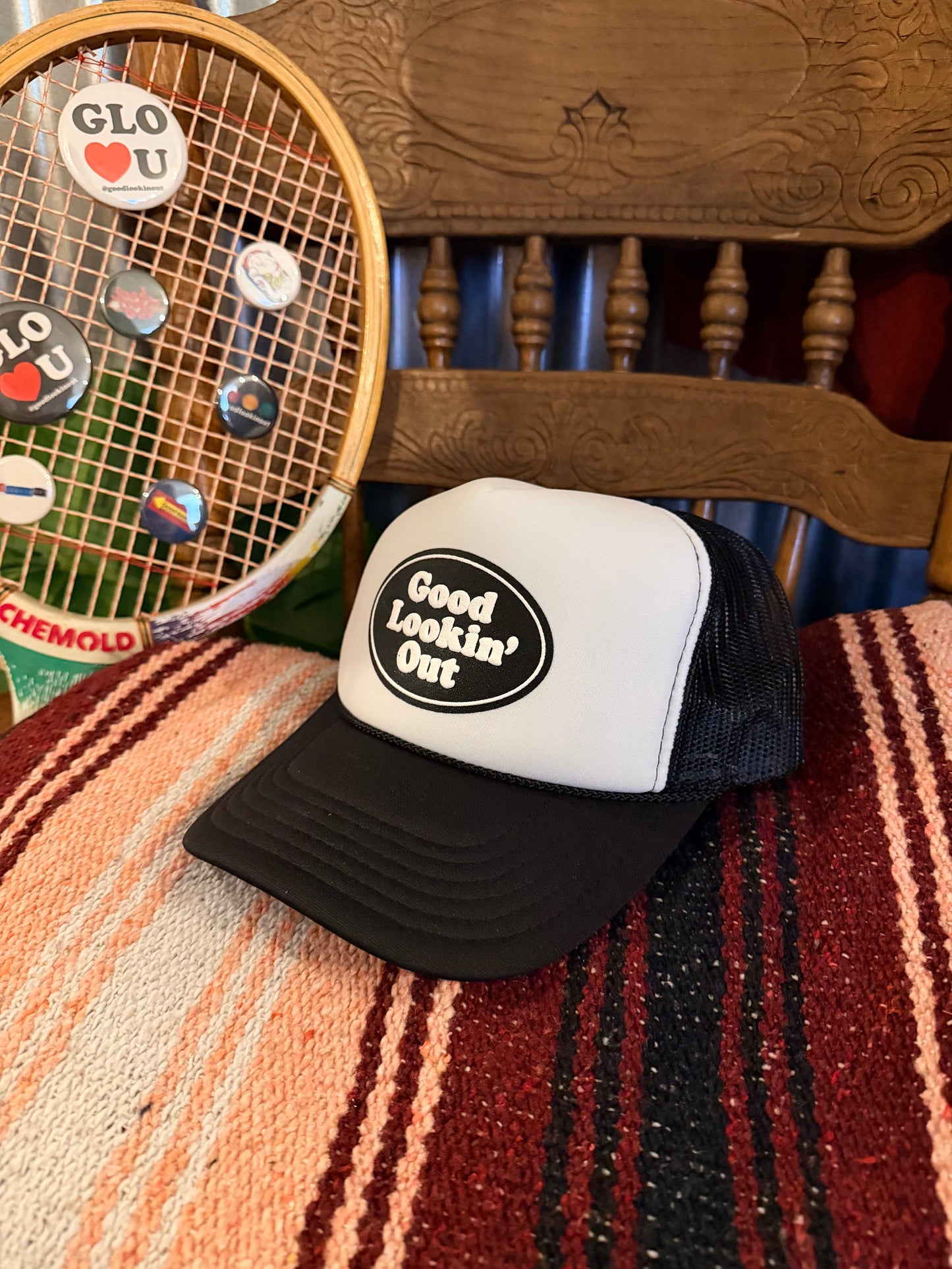 GLO Logo Trucker Hat (White & Black)