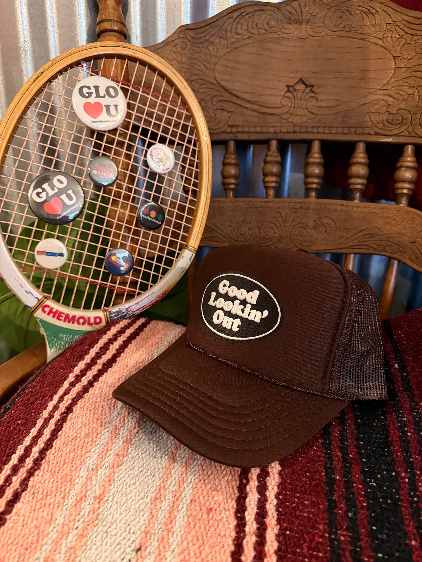 GLO Logo Trucker Hat (Brown)