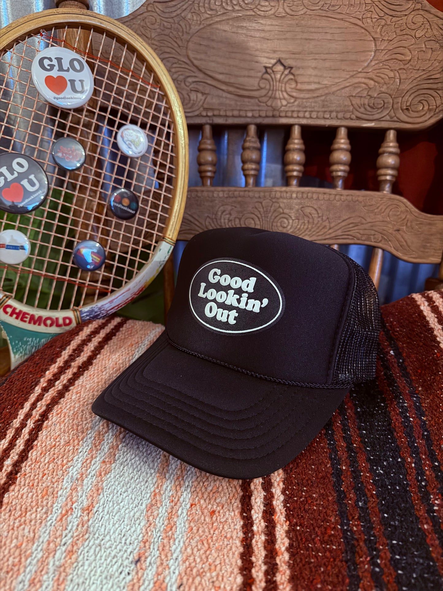 GLO Logo Trucker Hat (Black)