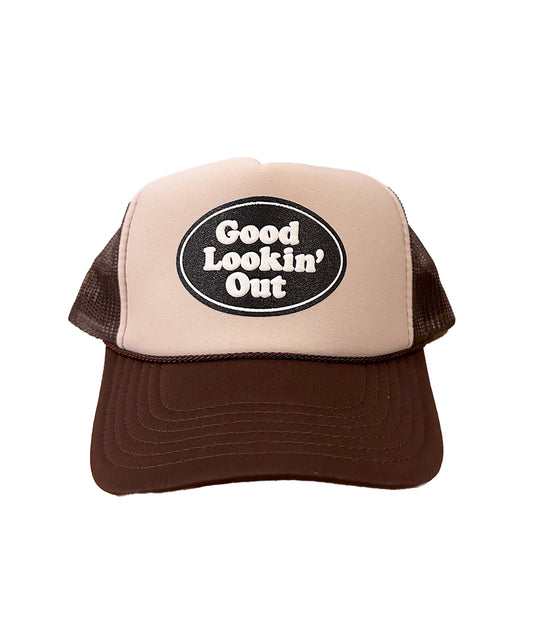 GLO Trucker Hat (Beige & Brown)